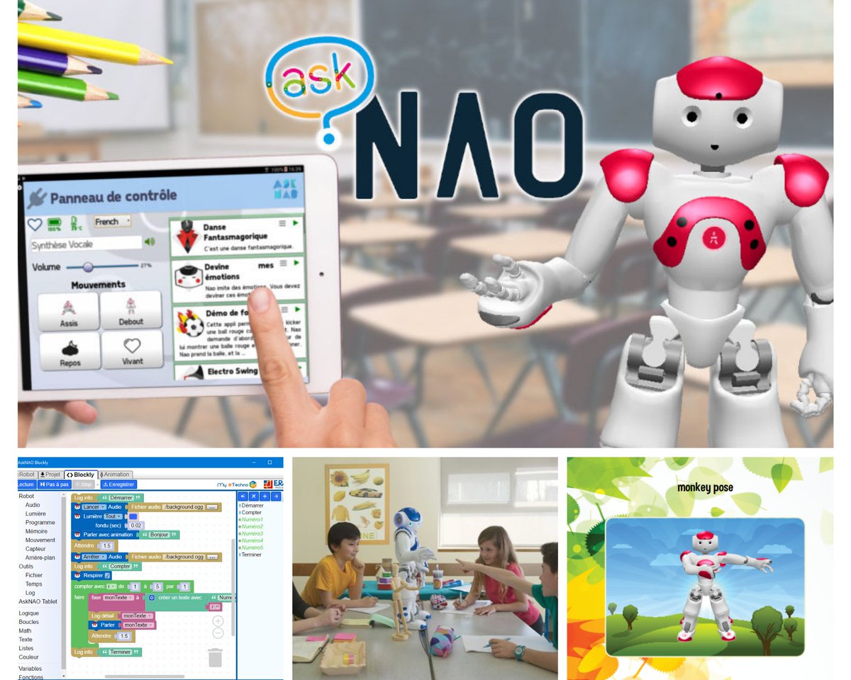 De nouveaux contenus et de nouvelles options sont disponible sur AskNAO ! 🤩

Pour découvrir l’évolution de notre suite logicielle AskNAO Tablet et AskNAO Blockly, il vous suffit de télécharger la mise à jour📲

Vous n’avez pas encore #AskNAO ? Contactez-nous pour une démo LIVE !