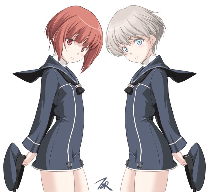 #イラストを左右反転させるとその人の本当の画力がわかる
レーベを描いてから反転してマックスに改造したのよ
襟を直すのを忘れたのよ……_(:3」∠)_ 