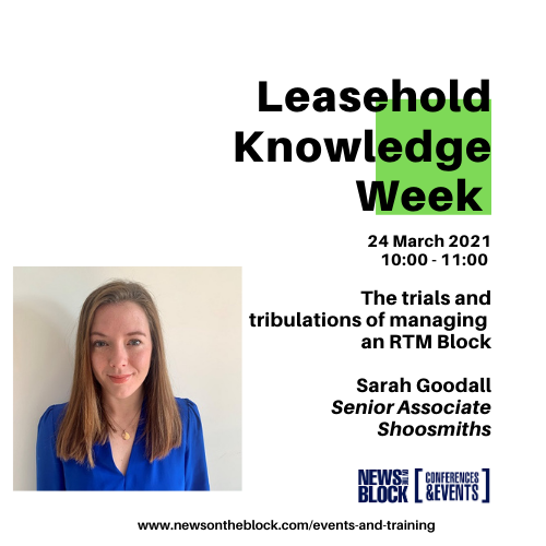 newsontheblock's tweet photo. Register for your place on our #LKWeek session covering 'The trials and tribulations of managing an RTM Block' This session will be hosted by Sarah Goodall on 24 March at 10am @Shoosmiths #LKWeek #Leasehold #RTM https://t.co/TjBYarujUv https://t.co/zNj9A7LQtT