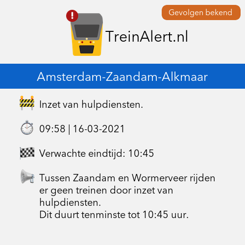 Melding hulpdiensten Inzet Wormerveer