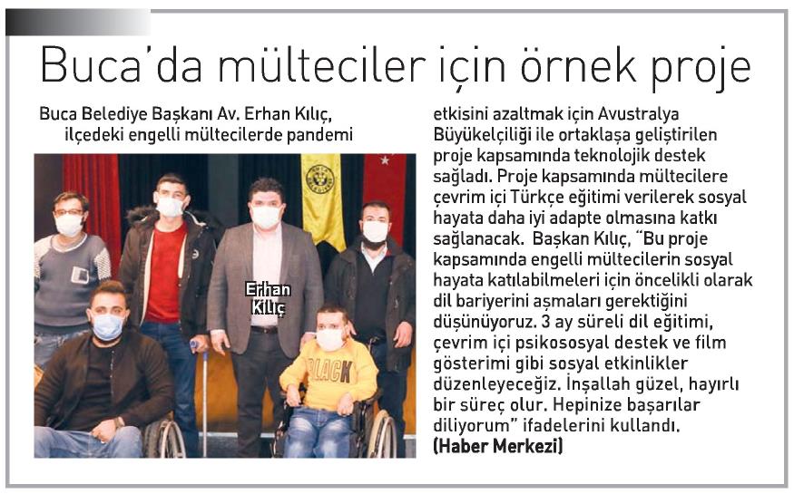 BucaBld's tweet photo. 🗞Hürriyet 🗞9 Eylül 🗞Ege Telgraf 🗞Haber Ekspres 

Buca Belediyesi, pandemi döneminde engelli mülteciler için başlatılan projenin ilk adımını attı. Proje kapsamında mültecilere çevrim içi Türkçe eğitimi verilerek sosyal hayata daha iyi adapte olmasına katkı sağlanacak. https://t.co/u16Kh92mVc