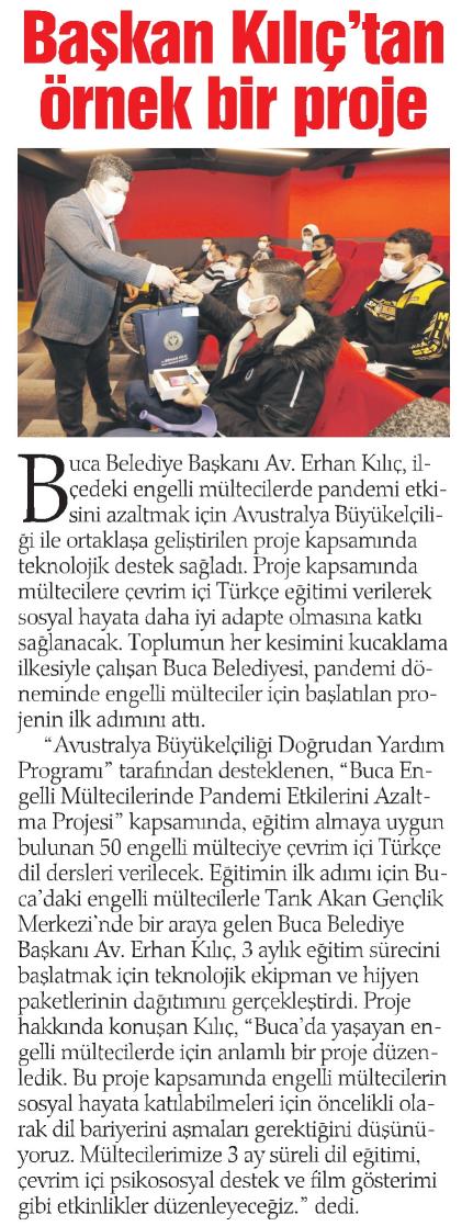 BucaBld's tweet photo. 🗞Hürriyet 🗞9 Eylül 🗞Ege Telgraf 🗞Haber Ekspres 

Buca Belediyesi, pandemi döneminde engelli mülteciler için başlatılan projenin ilk adımını attı. Proje kapsamında mültecilere çevrim içi Türkçe eğitimi verilerek sosyal hayata daha iyi adapte olmasına katkı sağlanacak. https://t.co/u16Kh92mVc