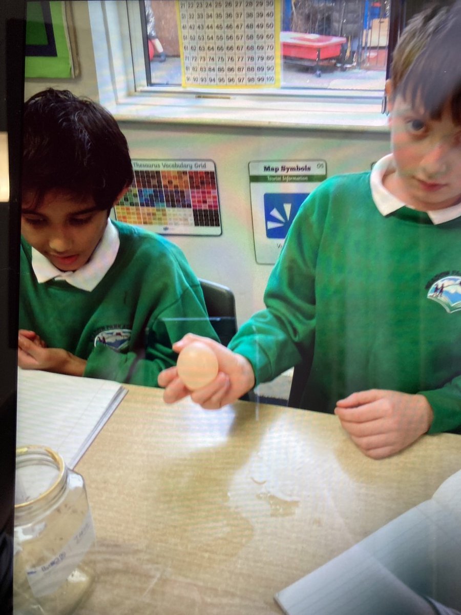 MPATilehurst's tweet image. Leon and Idrees from chestnut class have done the naked egg experiment and it worked. They now have a bouncy egg!! 🥚 #scienceweek #bouncyegg #eggcellentwork #eggciting
