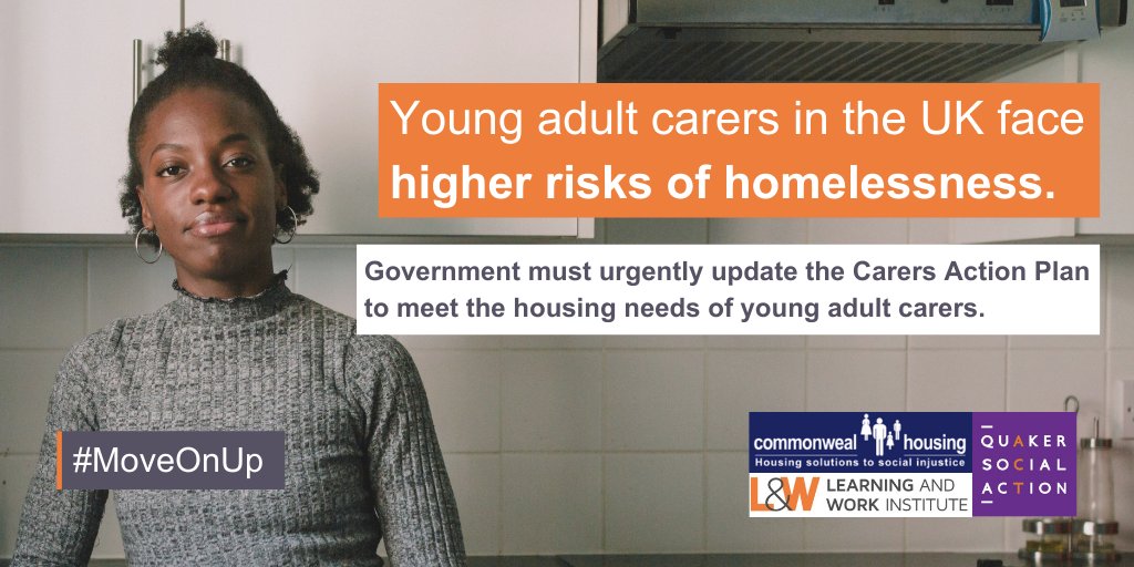 CommonwealTweet's tweet image. Today is #YoungCarersActionDay.

We're proud to work with @QSA to support young adult carers facing housing instability through the #MoveOnUp project. 
Find out why this group faces higher risks of homelessness - and how we support them 👇
commonwealhousing.org.uk/projects/move-… @LearnWorkUK