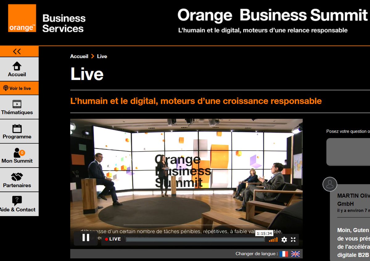 With enterprises having a key role to play towards sustainable development, at Orange Business Services are uniquely positioned to put #data and #innovation at the service of #human creativity

Insightful session this morning at #OBSummit with <a href="/HelmReisinger/">Helmut Reisinger</a>  and our customers