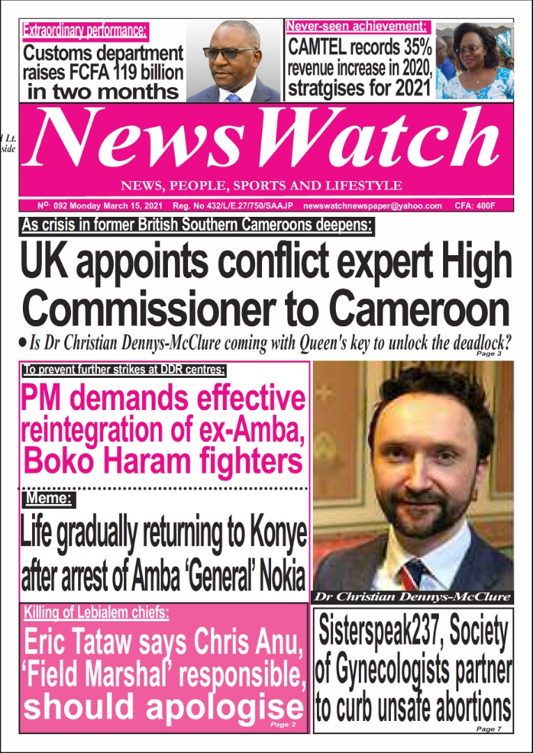 Our edition of this week focuses on <a href="/ChrisDennysUK/">Christian Dennys-McClure</a>, conflict expert, next <a href="/UKinCameroon/">UK in Cameroon🇬🇧🇨🇲</a>.
He comes at a time a deadlock persists over an armed conflict in former #BritishSouthernCameroons.
Is he coming with the Queen's key to unlock the deadlock?
<a href="/FCDOGovUK/">Foreign, Commonwealth & Development Office</a> <a href="/TilariousAtia/">Tilarious Atia</a>