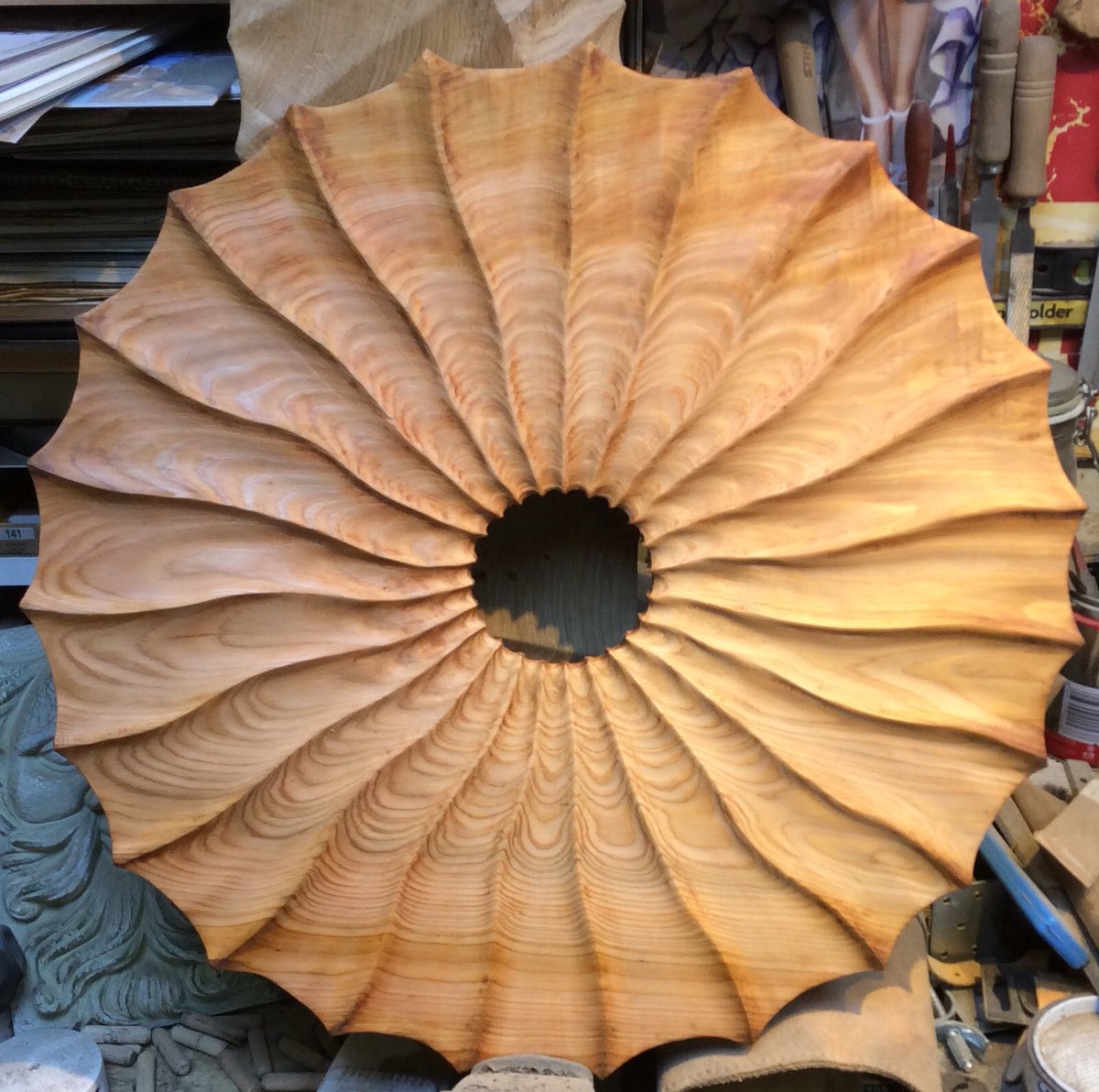 New carving in western red cedar.