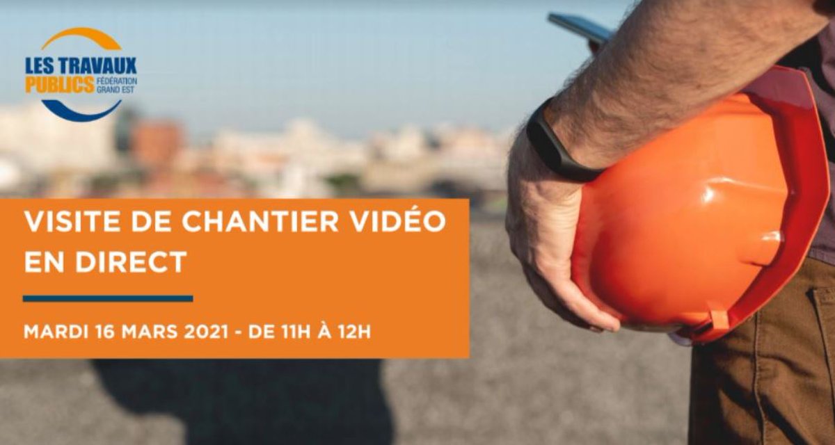 #DécouverteMetiers avec l'appui de la <a href="/FondationBTPLUS/">Fondation BTP PLUS</a> vivez en direct sur #Youtube la visite d’un chantier et échangez avec les professionnels des travaux publics!👉cutt.ly/HzCkApG Merci la Fédération Régionale des travaux Publics Grand-Est pour cette initiative !#Jeunes