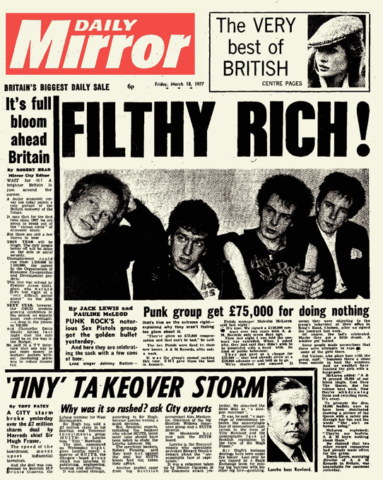This day in Sex Pistols history... March 16th 1977. The Sex Pistols are sacked by A&amp;M Records after only 7 days.