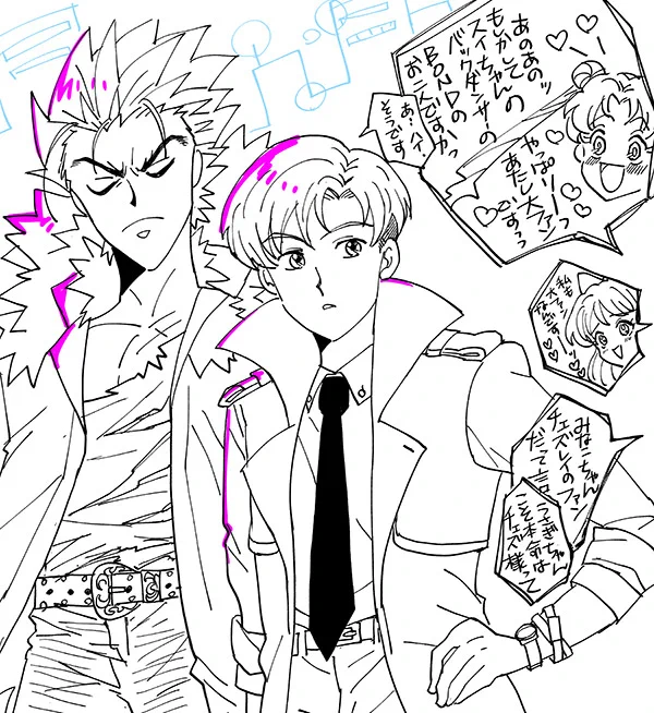 旧アニ🌙に微妙～に絵柄寄せようとして途中で挫折したらくがき