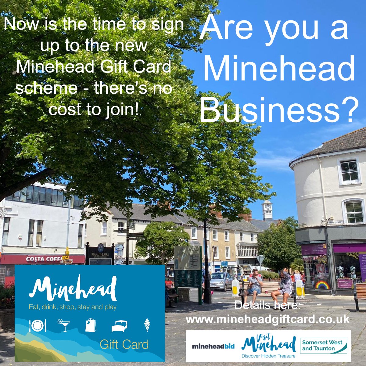 mineheadbid's tweet image. The new Minehead Gift Card Scheme is open for Minehead businesses to sign up, ahead of launch in early April.

No cost to join the scheme &amp;amp; the process is very straightforward.

Visit bit.ly/cardnewsletter and please get in touch if you have any questions. #shopandspendlocal