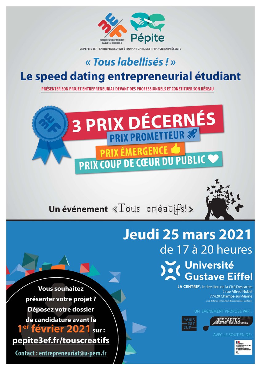 📩🗳[#pepite3ef #Votez #SoutenonsnosEsipiens]
📅Jusqu'au 22 Mars 12h, VOTEZ pour le Prix Coup de Cœur du Public " @TousLabellisés 2021!"
3 projets étudiants de l'<a href="/Esipe_uge/">ESIPE</a>
➡️cutt.ly/7zMAboy📩🗳

🏆Puis RDV le 25 Mars à 17h pour la remise des Prix en ligne🏆
#touscreatifs