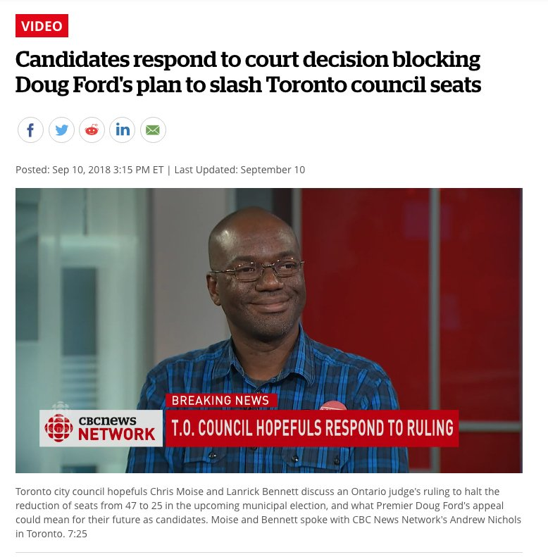 LanrickBennett's tweet photo. In 2018, I was candidate for #TorontoDanforth Ward14. The municipal election was forever changed for myself and countless others. A stolen election? Maybe. Did this further disenfranchise voters? Yes. Was democracy assaulted &amp; damaged by the actions of the province? 110 PERCENT! https://t.co/f4J2ujUYLn