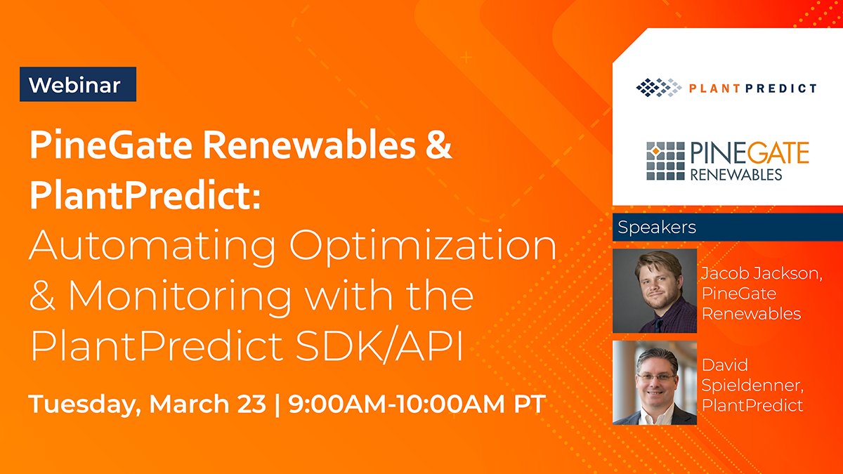 PlantPredict's tweet photo. Don't miss out on this live demo by @PGRenewables. PlantPredict's SDK/API automation features can save you countless hours and reduce human error. Sign up now. https://t.co/DKp5Du8NAk https://t.co/ECCcLjjkaH