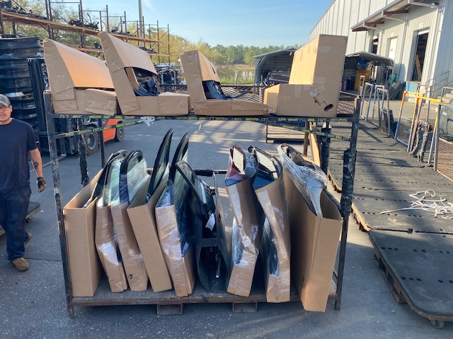 Panel_Armor's tweet image. Panel Armor designs LTL Racking System for Crystal River yard. 40% more parts space and less damage.