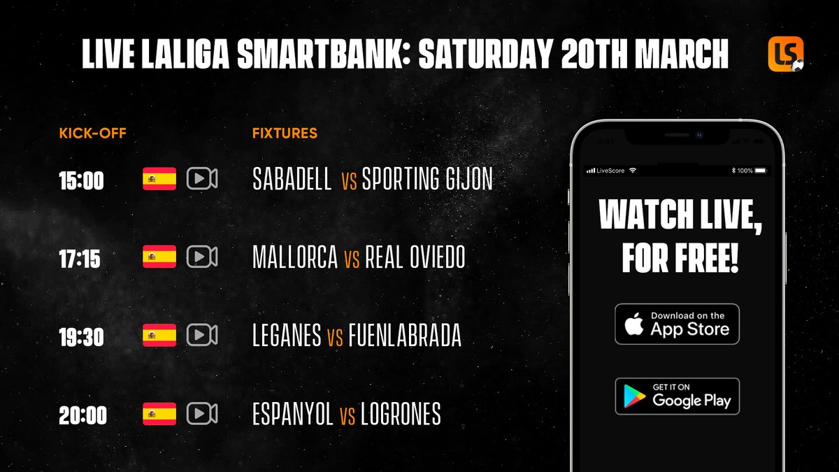 Livescore Live Football Laligasmartbank Watch Four Live Laliga Matches Exclusively On The Livescore App Today For Free And Only Livescore T Co T8q169o1vx Livescore Live Football Laligasmartbank Watch Four Live Laliga Matches Exclusively On The Livescore App Today For Free And Only Livescore T Co T8q169o1vx