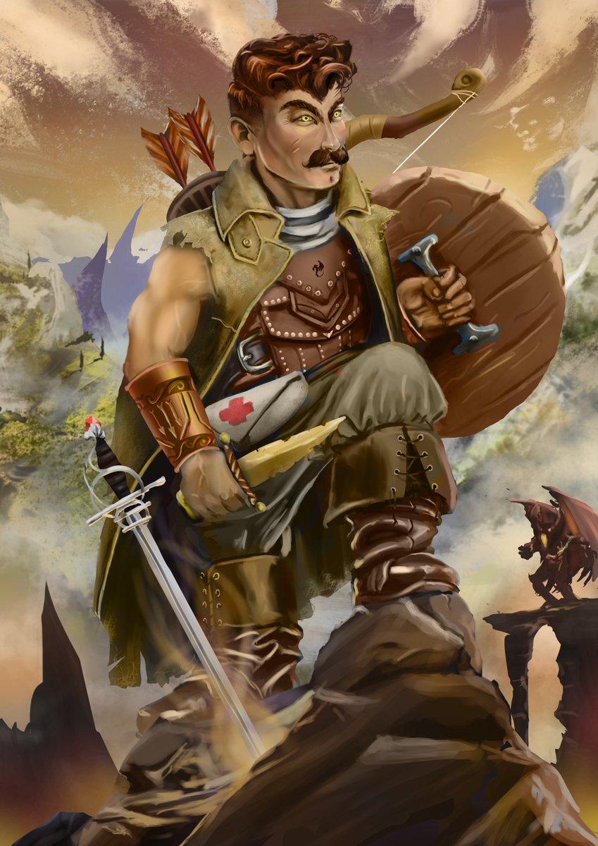 KMusavver's tweet photo. a commission completed. #dnd #hill #dwarf #handlebarmoustache #warrior #pitfiend #5e #dungeonsanddragons  what do you guys think ? https://t.co/piB4XVuGWR