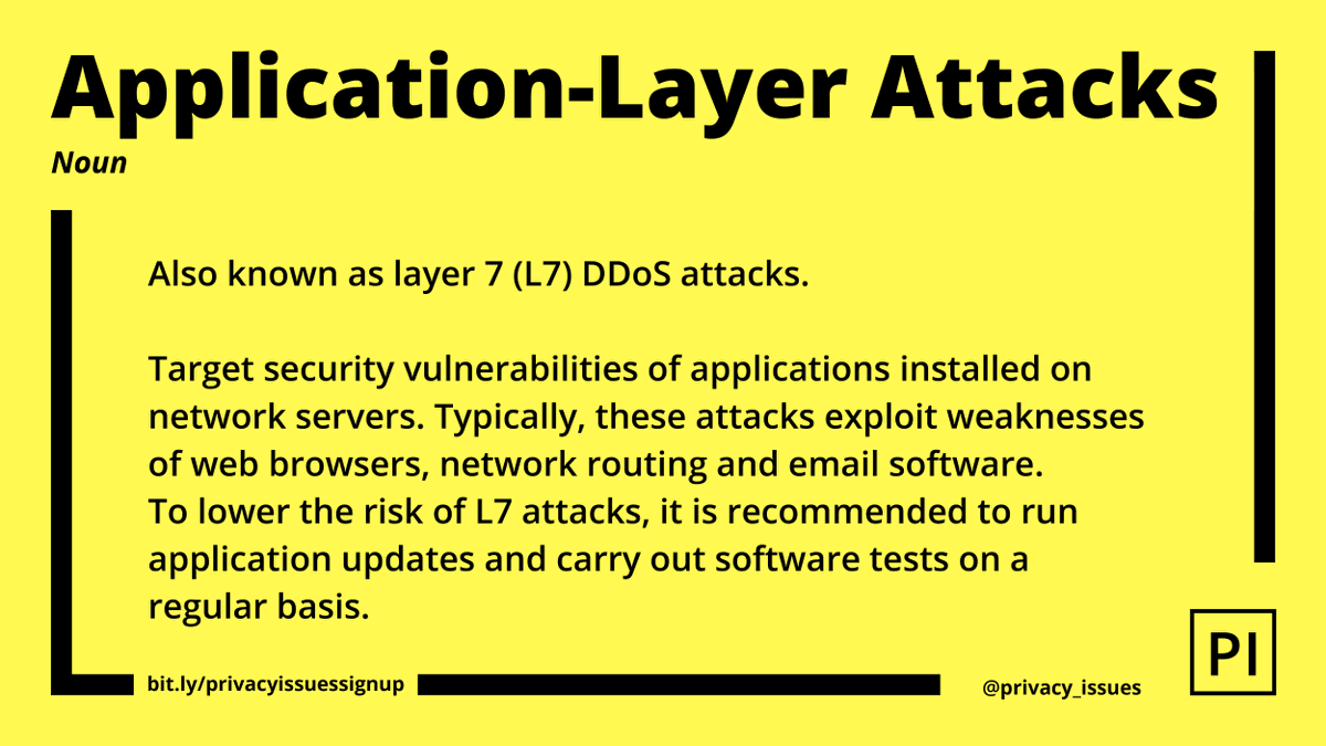 privacy_issues's tweet image. Tuesdays are made for #GlossaryPI! 

Our #privacy term of the day refers to L7 DDoS attacks. Keep your #software &amp;amp; #browsers up to date to lower #security risks. 

#TuesdayTip

Share our term to raise #privacyawareness!