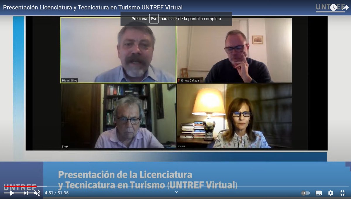 Ayer presentando la Lic. en #Turismo @untref, con mesa de lujo, coordinadora #untrefvirtual <a href="/marianarossi/">mariana vera rossi</a>, Jorge Bragulat (Centro de Estudios de la Economía Social #untref), y Ernest Cañada
<a href="/ernestcanada/">Ernest Cañada</a>, Coordinador d'
<a href="/ALBA_SUD/">Alba Sud</a>, desde Barcelona.  youtube.com/watch?v=U-TLcY…