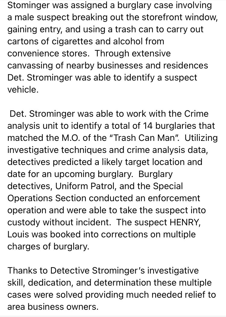OmahaPolice's tweet photo. Criminal Investigations Bureau “Super Sleuth” of the Month.

This month we are highlighting Detective Joel Strominger who is assigned to the Burglary Unit. https://t.co/dX7TWZKQ6O
