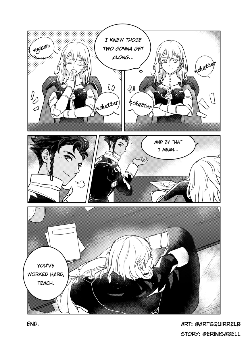 Oscitation and Inspiration (2/2)
#クロレス #claudeleth #fe3h #LinhardtVonHevring 

Commission for erinisabell. Thank you for commissioning me this cute story! 💛💛 