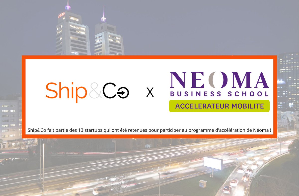 Ship&amp;Co fait partie des 13 startups qui ont été retenues pour participer au programme d'accélération de <a href="/NEOMA_MobAcc/">NEOMA Mobility Acc</a> ! 🏁🚀

#mobilite #accelerateur #startups