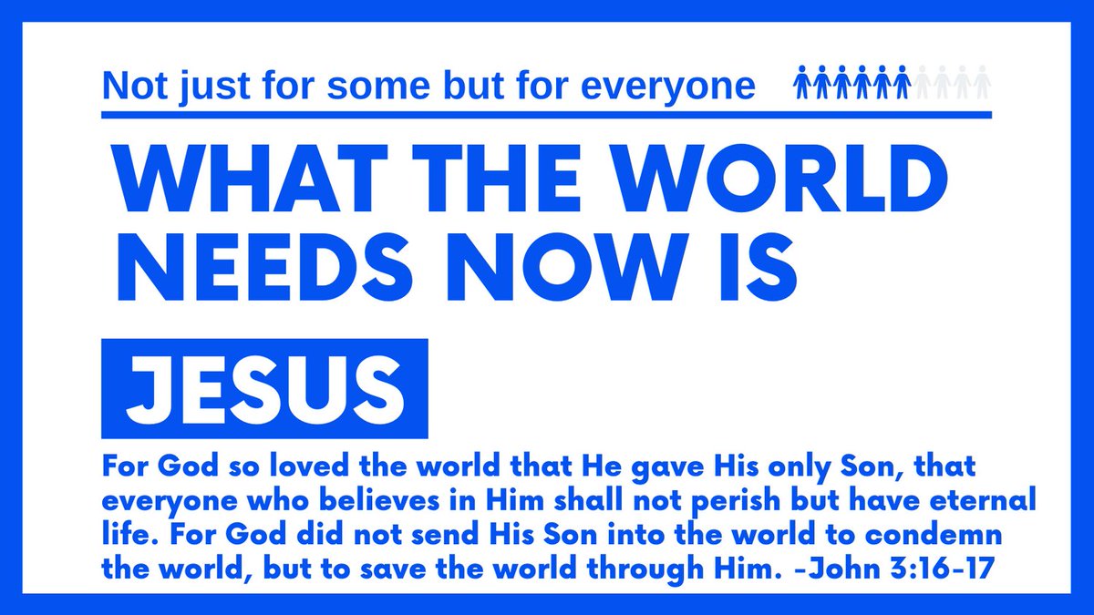 For God so loved the world that He gave His one and only Son, that everyone who believes in Him shall not perish but have eternal life. For God did not send His Son into the world to condemn the world, but to save the world through Him.
- John 3:16-17

#GodIsLove
#PeaceWithGod