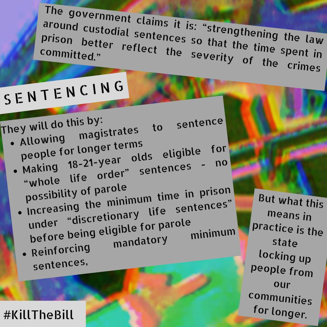 Sentencing - The government claims it is: “strengthening the law around custodial sentences so that the time spent in prison better reflect the severity of the crimes committed.” they will do this by: Allowing magistrates to sentence people for longer terms;