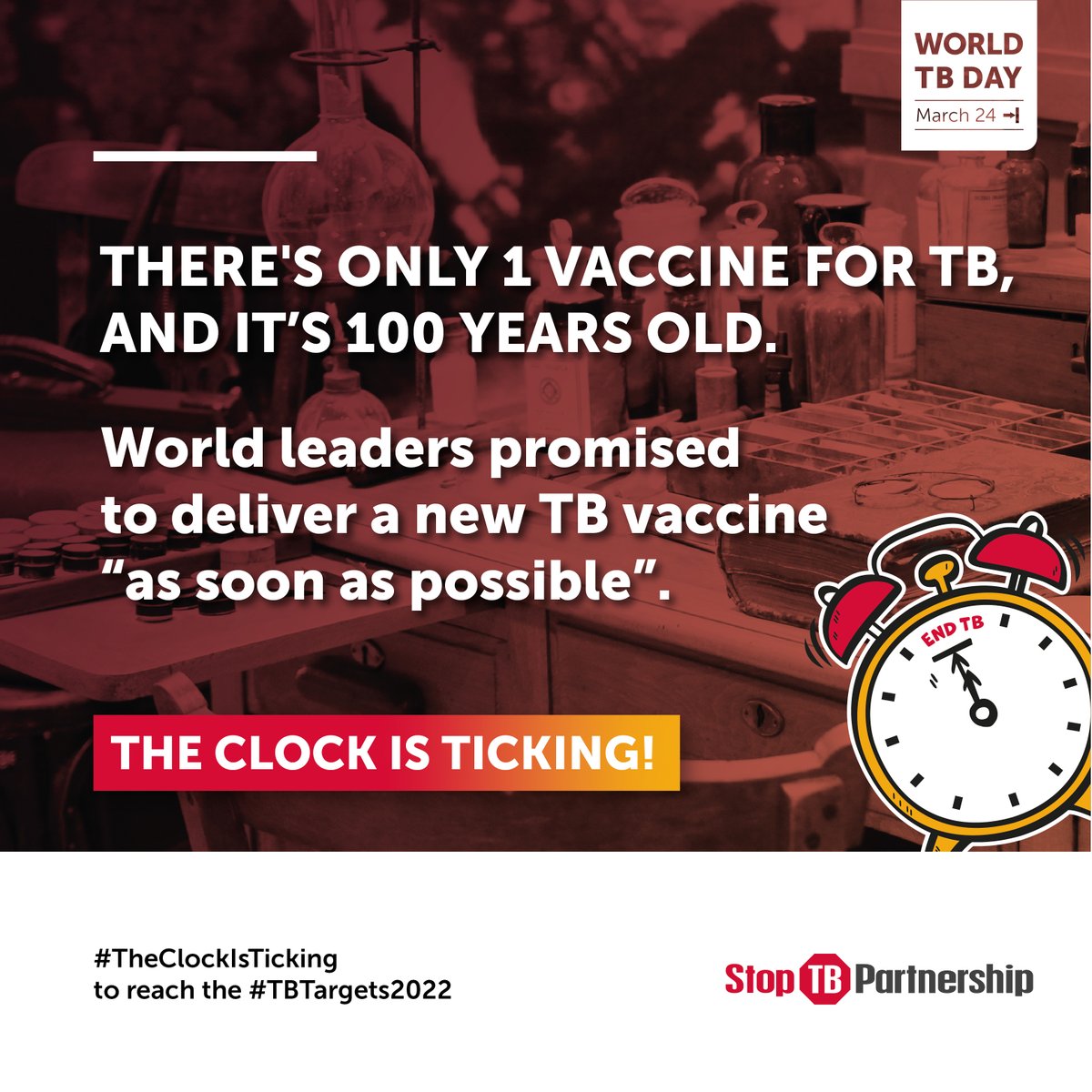 ⏲️ It’s time for change. Countries CAN stop deaths from TB. This is achievable if countries' TB policies are rapidly updated and implemented at scale. Read the report ⬇️ bit.ly/3f1t06L
#EndTB #RiseUpNowForTB #TheClockIsTicking 
<a href="/Run4TB/">Run4TB</a> <a href="/WHO/">World Health Organization (WHO)</a> <a href="/GFAN_Africa/">Global Fund Advocates Network (GFAN) Africa</a> <a href="/StopTB/">Stop TB Partnership</a>