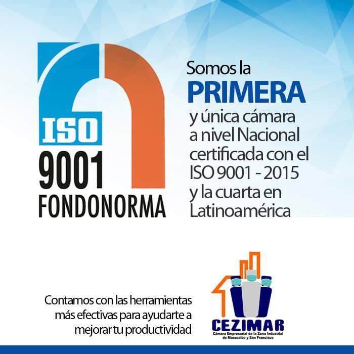 CALIDAD CERTIFICADA

¿Sabías que #Cezimar es la única #CámaraEmpresarial a nivel nacional certificada con la Norma ISO 9001-2015 y la cuarta en toda Latinoamérica?

Únete a nuestra Cámara y forma parte del desarrollo industrial del Estado Zulia 🙌🏻

#Cezimar