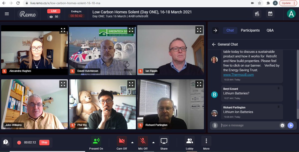 LIVE NOW! Q&A with all our speakers from today's sessions. Jump in to ask questions and drive the conversation for #retrofit in the #Solent region. 

@McsCertified @AceOn_Group @GreentechSouth @absolar_energy @philyuewu @PartingtonRich @portsmouthuni