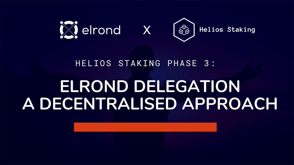 ElrondPartners's tweet photo. if you haven’t already, have a look at @HeliosStaking’s approach to Phase 3 Of Delegating - #Elrond 🔥 https://t.co/pGfvErOCdT