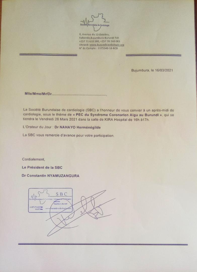 Société Burundaise de Cardiologie tweet media