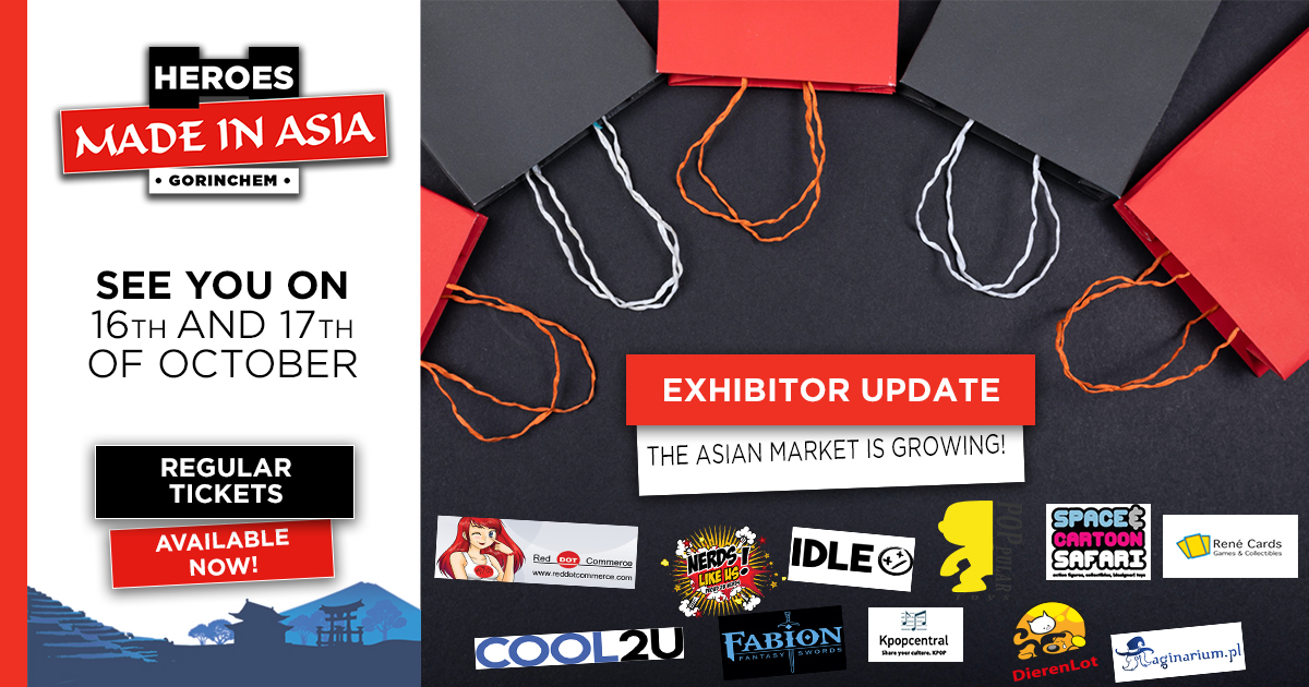 Ben jij benieuwd wat je kan verwachten op Heroes Made in Asia? 👏🏼Bekijk alvast de deelnemerslijst. van onze Asian market. 

Kijk hier voor de volledige lijst van exposanten! bddy.me/30OC08Y

Heb je nog geen tickets?🎫 Koop ze dan via deze link bddy.me/3qSCNjy