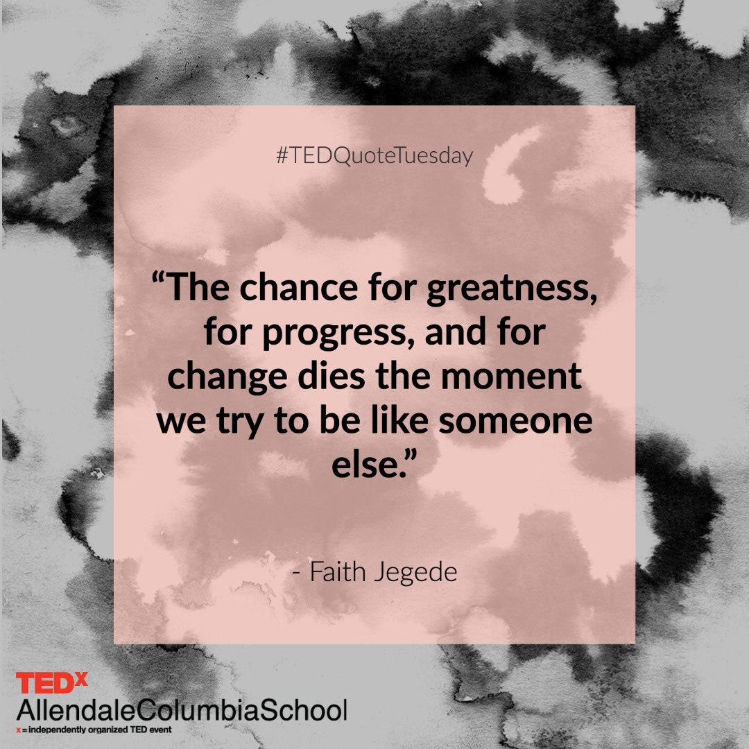 Once you stop trying to be someone else and learn how to love and be yourself, you will find yourself living a happier and even more successful life.

Tag someone who you think always stays true to themselves! #TEDquotetuesday