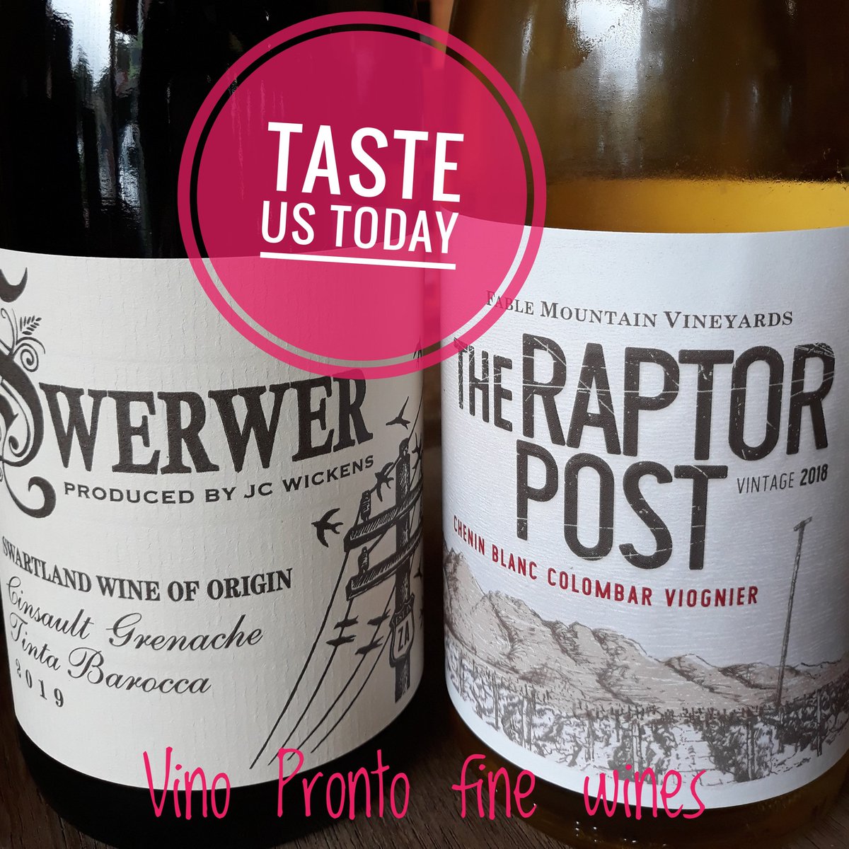 VinoPronto's tweet image. At our tasting station today: Raptor Post White by Fable Mountain Vineyards and Swerwer Red Blend 
#swerwerwines #jasperwickens #fablemountainvineyards #winetasting @swerwerwines @Fablewines