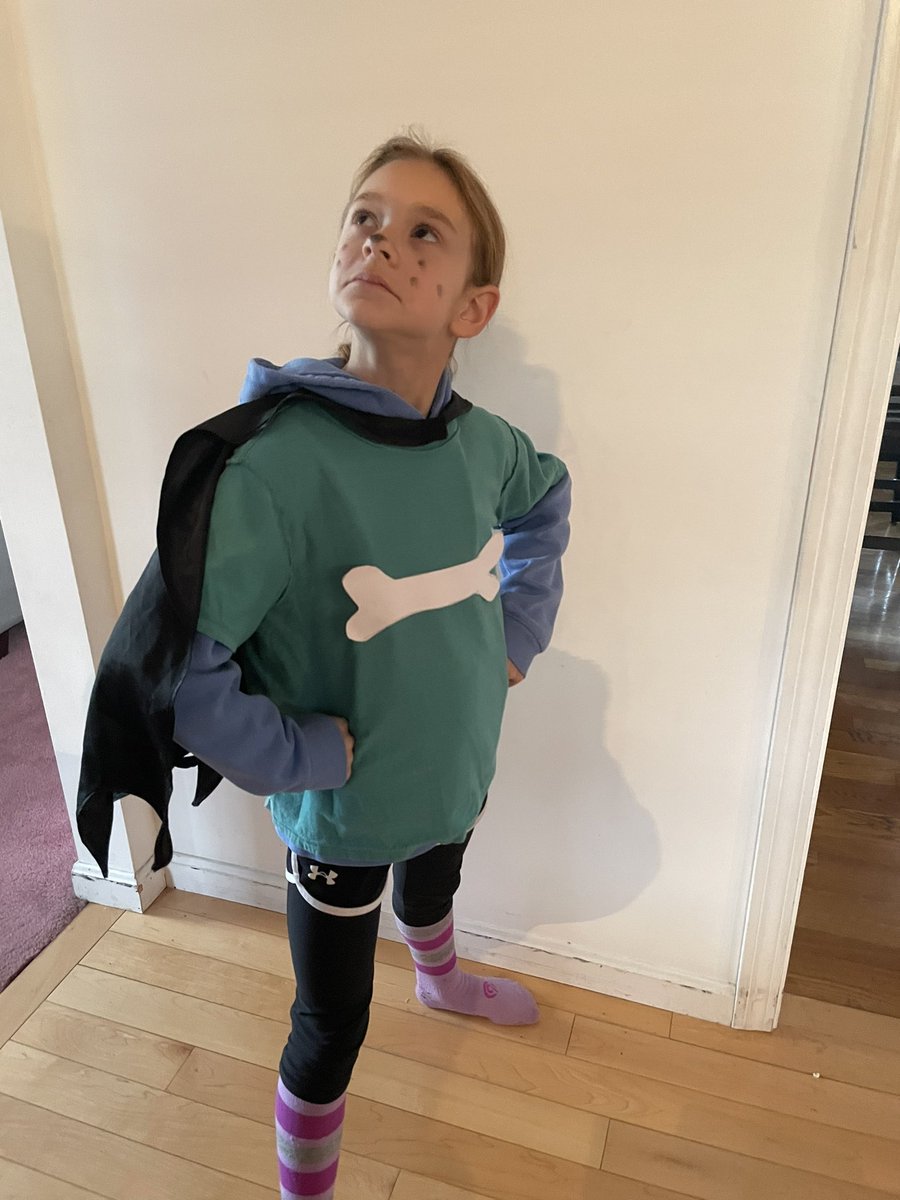 nmhaus's tweet photo. School Spirit Week - Superhero/Villain Day - Cecily came with her costume all by herself Super Dog Man #MilfordSpiritWeek @milfordmemorial @MilfordSchools https://t.co/tDwIFlaN3H