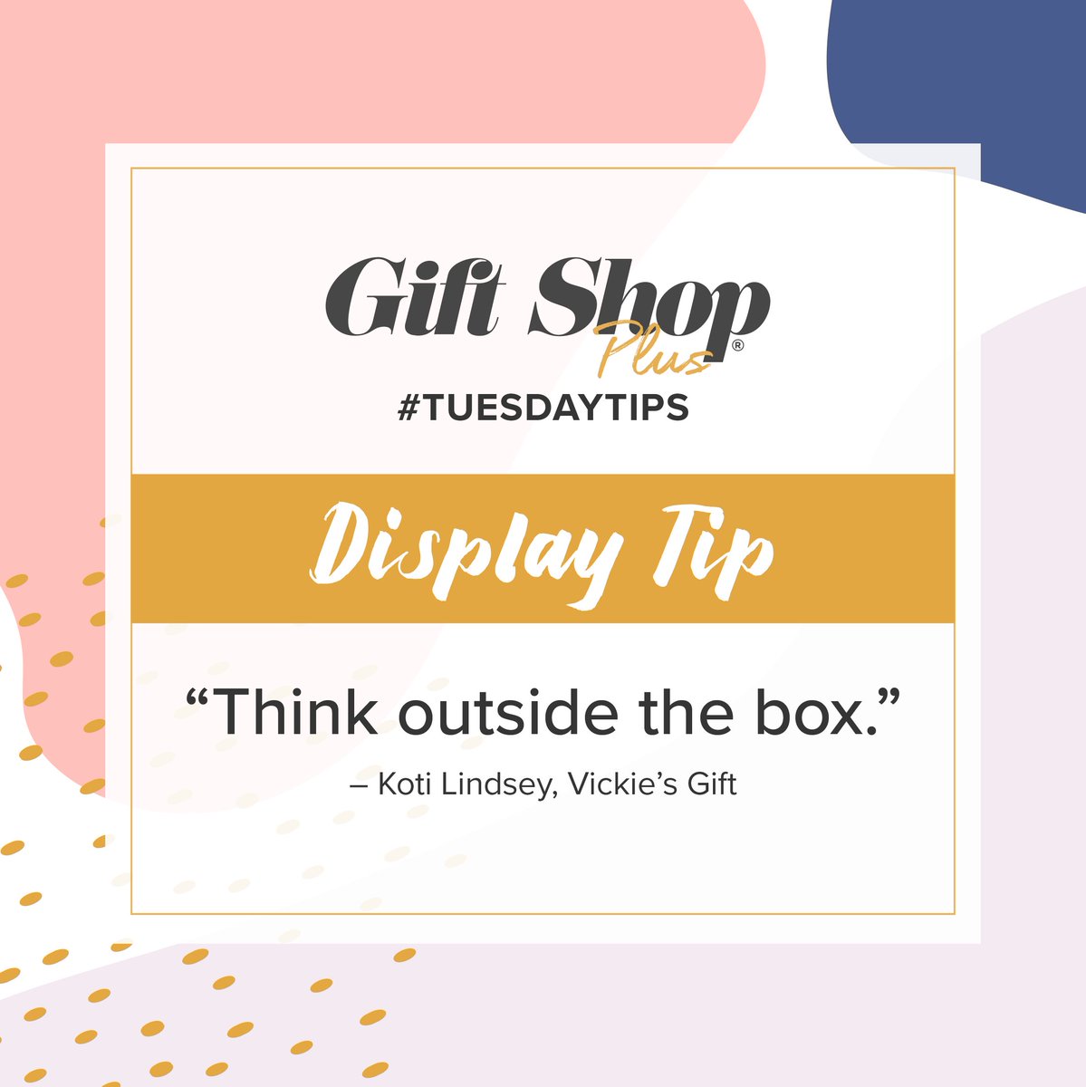 giftshopmag's tweet image. “Think outside the box when creating displays and even when photographing them. Use something unexpected in your displays to create a memorable experience. I love using antiques and vintage finds in my displays.” Koti Lindsey, Vickie's Gifts #TuesdayTips #DisplayTip