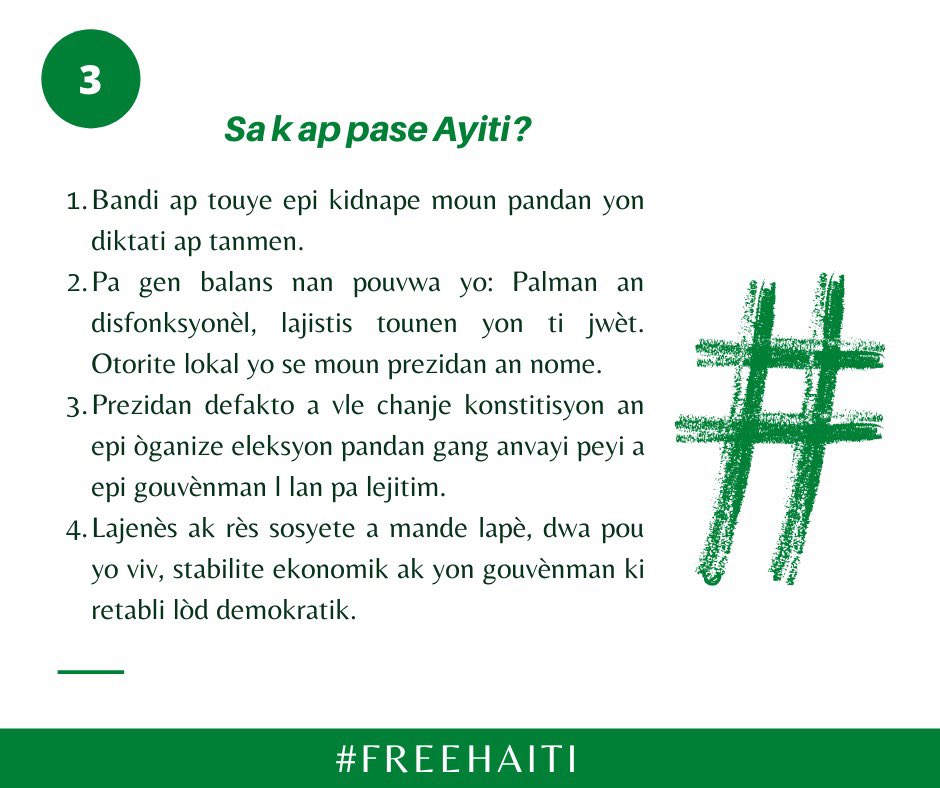 SoleilTafa's tweet photo. Nou p ap lage! #FreeHaiti 🇭🇹 https://t.co/EcAADthrFI