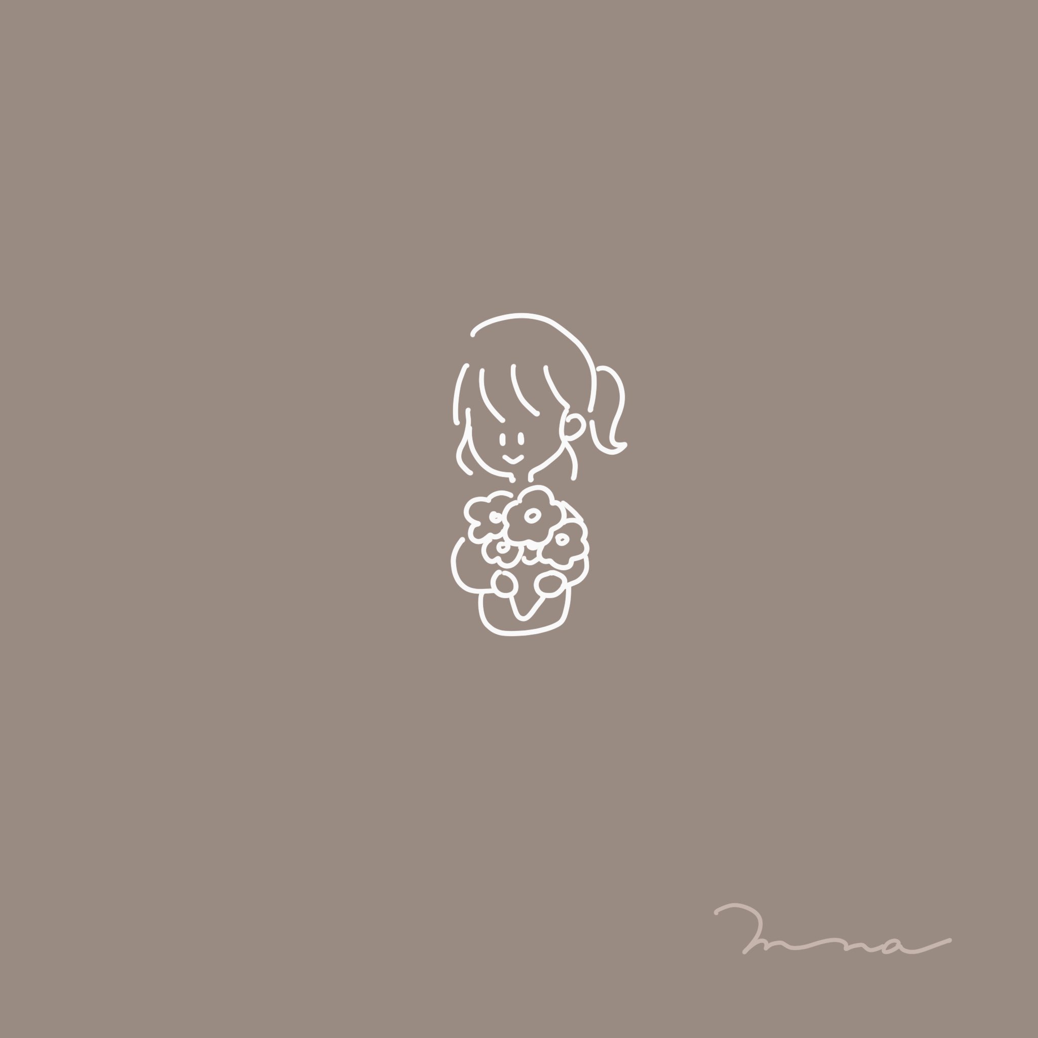 Miina ミイナ イラスト 花束 花束 花 女の子 ストーリー 壁紙 シンプルイラスト ゆるい イラスト イラスト 線画 絵描きさんと繋がりたい イラスト好きな人と繋がりたい パステルカラー 保育 保育イラスト Flower Bouquet Girl