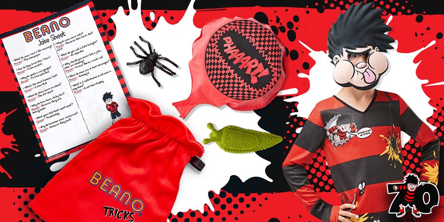 BeanoOfficial's tweet image. Get the kids ready for Dennis’s Birthday tomorrow with costumes and Bag of Tricks from @Rubies_UK 😁. 
 
To enter:
➡️= Follow us. 
♻️ &amp;amp; ❤️= RT &amp;amp; like this tweet. 
✍️= Reply with an emoji.
 
We have 3 prizes for kids 5-12 yrs. Comp closes at 5pm on March 17th.

Ts&amp;amp;Cs link in bio.