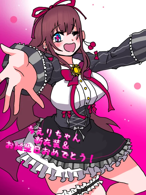 #花京院ちえり生誕祭
#ちぇり絵 #花京院ちえり 
新衣装かわいいのは予想してたけど予想の46万倍の可愛さだった…ちえりちゃんは今日も可愛すぎるなアアアアア!!!!!?誕生日、新衣装改めておめでとう!!!!!!! 