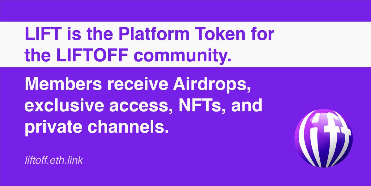 LiftoffEth's tweet photo. #LIFT #rewards members with the following benefits:
* 3% airdrop from each sale, distributed proportionately,
* Private channels for the discussion of blockchain technologies, both launched on #LIFTOFF &amp; elsewhere, and
* LIFT #NFT (LFTY) #airdrops.

#liquidity #penguinswap https://t.co/LniitVyJSq