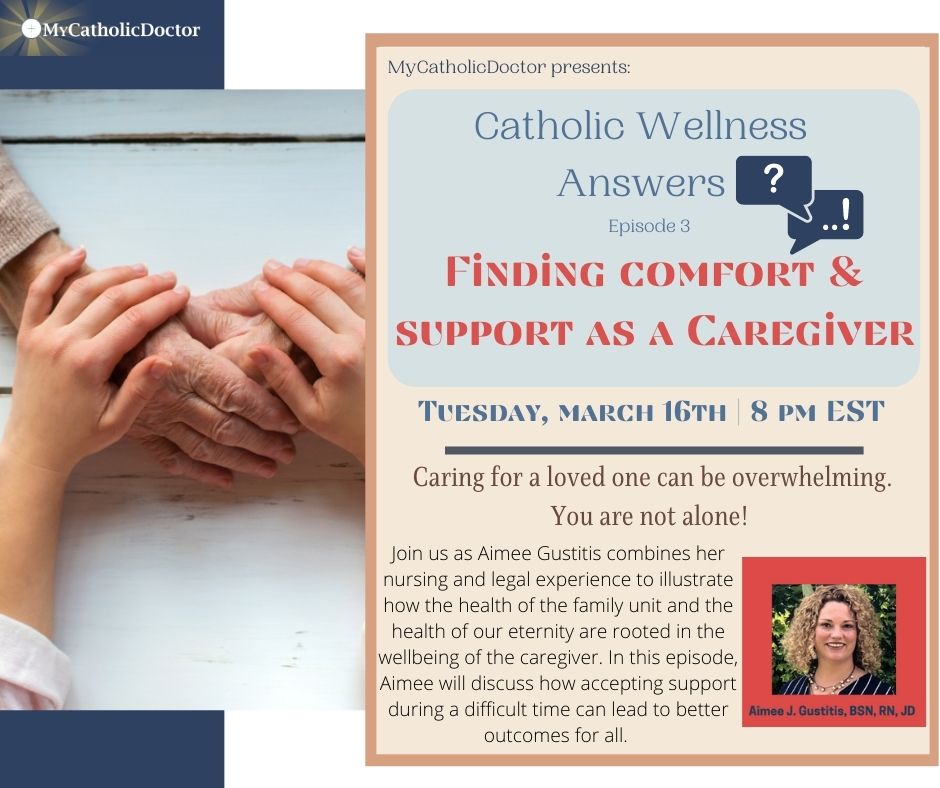catholic_doctor's tweet image. 🙏 Join us TONIGHT for our third episode of Catholic Wellness Answers! Aimee is thrilled to educate and empower you regarding this topic. We hope to see you there!

Link to join: ow.ly/wS5C50DOkRA

#caregiversupport #catholicanswers #catholicwellness #catholic