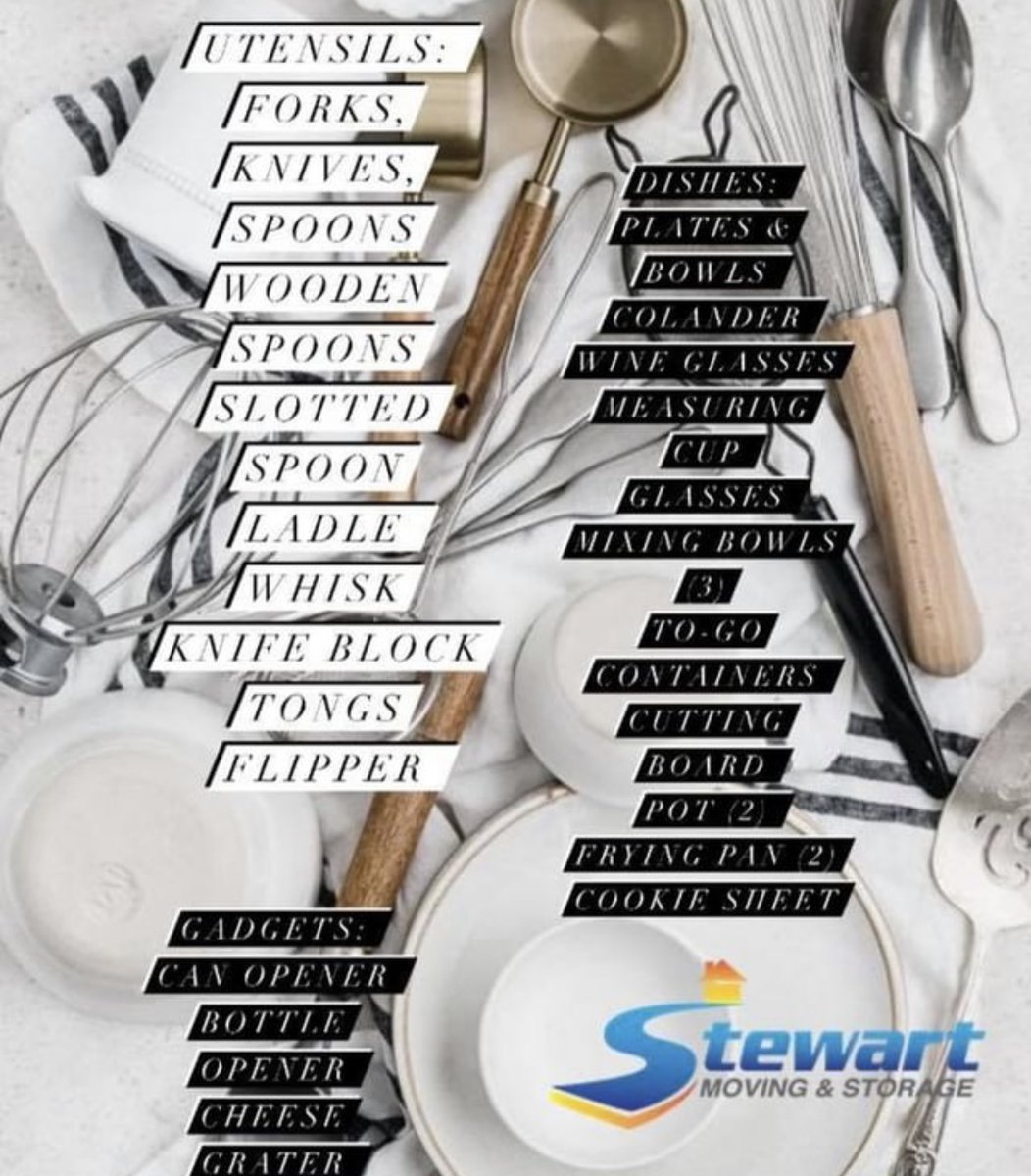 StewartMStweets's tweet image. Is your kitchen full of junk? 

Here’s what you actually need:
#declutterbeforeyoumove
