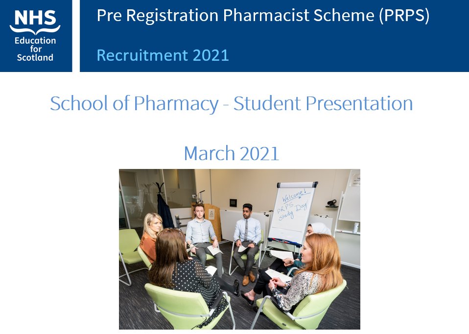 NES_Pharmacy's tweet photo. Looking forward to hearing from @StrathMPharm and @RGUPALS students on our webinar, which is taking place today. Updating them on how to apply for a pre-registration post in 2021 and answer any of their questions #NESPRPS #Pharmacy @NHS_Education https://t.co/tHtsFzBeMx