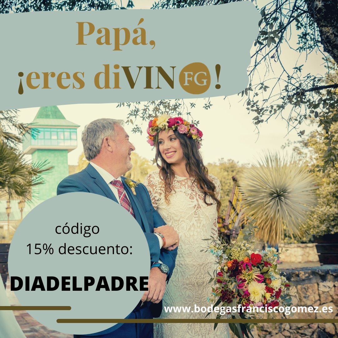 Papá, ¡eres diVINO!

El Día del Padre, ¡sorpréndelo con regalos gourmet! 

➡️Bonos regalo para visitar la bodega 
➡️2x1
➡️lotes de vinos
➡️descuentazos en vinos y aceites

Entra en bodegasfranciscogomez.es Introduce el cupón DIADELPADRE y aprovecha un 15% de descuento extra!!