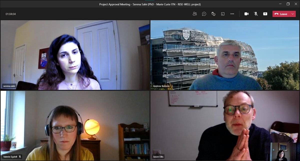 Our <a href="/RISEWELLH2020/">RISE-WELL</a> researcher Serena Salvi has successfully passed her first important PhD milestone.  Many thanks to Panel Members <a href="/JasonGEllis101/">Jason Ellis</a> and Andy Robson for their brilliant feedback and @valerie_egdell for her supervision support <a href="/NorthumbriaUni/">Northumbria Uni</a>