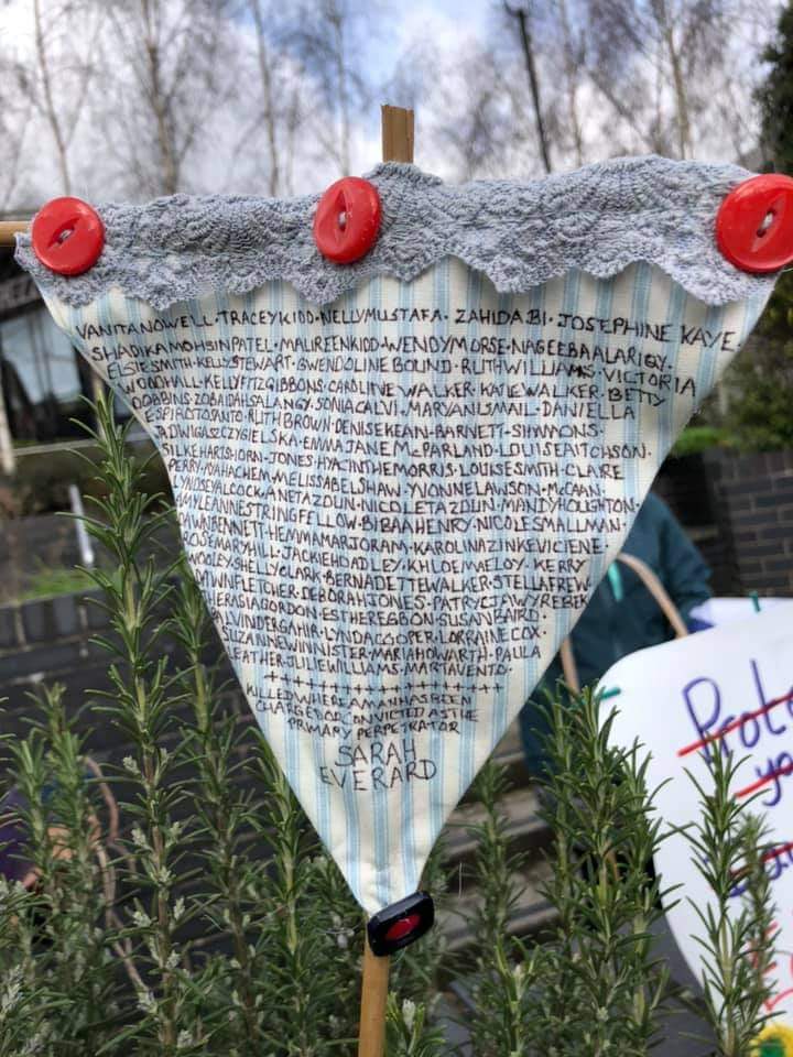 TeaBirdsWI's tweet photo. #TeaBirdsCraftivism #SarahEverard #ReclaimTheStreets #TeabirdsWI #WI https://t.co/p06NE5xsKa