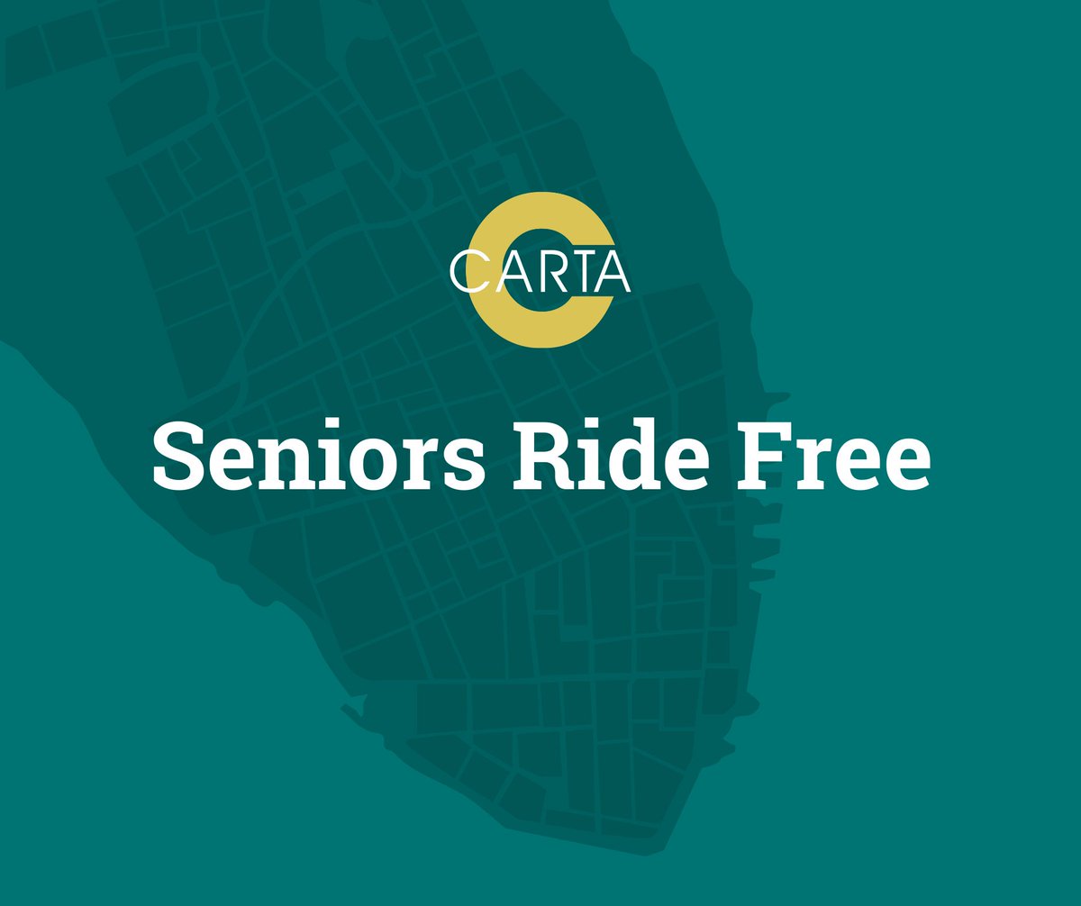MUSCGoGreen's tweet photo. On Saturday, March 20th, seniors 55+ ride free! Take advantage of the perfect opportunity to get some shopping done or simply explore the city and our different routes ๐ @RideCARTA #CHSTransit https://t.co/5bezBaf5uV